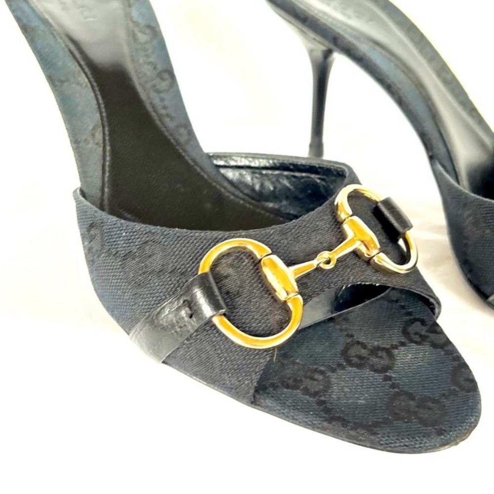 Gucci GG logo black horsebit slide sandals - Picture 3 of 3